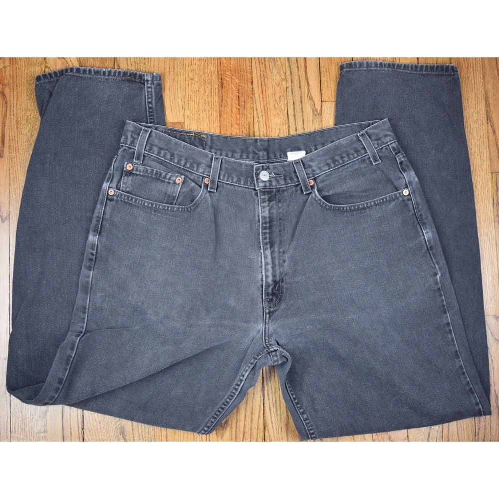 Vintage Levis 550 Men's Relaxed Fit Taper Leg Black Denim Jeans Size 38x34